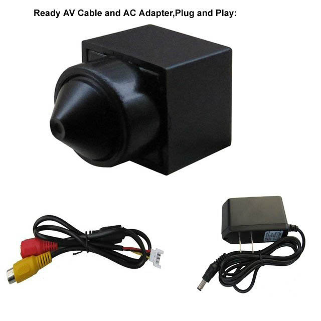 Pinhole lens 90deg view 480TVL CMOS Mini CCTV Camera with Audio